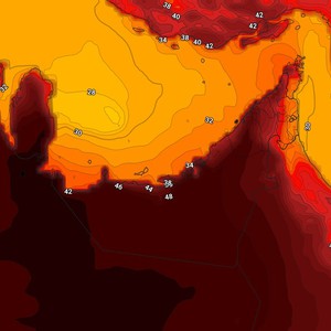 The heat is intensifying in Qatar and the Emirates, and the temperature ...