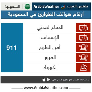 ارقام الطوارئ التي قد تحتجها خلال الحالة الماطرة طقس العرب