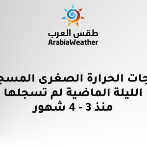 Ø¯Ø±Ø¬Ø§Øª Ø§Ù„Ø­Ø±Ø§Ø±Ø© Ø§Ù„ØµØºØ±Ù‰ Ù„ÙŠÙ„Ø© Ø§Ù…Ø³ Ù„Ù… ØªØ³Ø¬Ù„ Ù…Ù†Ø° 3 4 Ø´Ù‡ÙˆØ± ØªÙ‚Ø±ÙŠØ¨Ø§ Ø·Ù‚Ø³ Ø§Ù„Ø¹Ø±Ø¨ Ø·Ù‚Ø³ Ø§Ù„Ø¹Ø±Ø¨