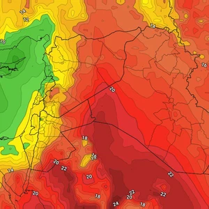 تمركز المنخفض الجوي الخماسيني غرب العراق السبت وتعمق تأثير الكتلة الهوائية الحارة | عرب تايم تمركز المنخفض الجوي الخماسيني غرب العراق السبت وتعمق تأثير الكتلة الهوائية الحارة | عرب تايم