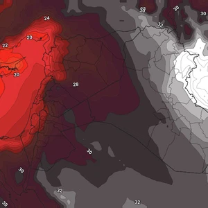 Iraq - Early Alert | An extremely hot air mass accompanied by intensifying storms and dust waves that may be dense at the end of the week.
