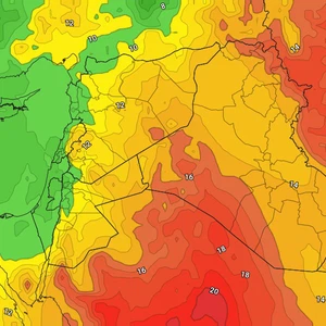 Jordanie : Une baisse progressive des températures est attendue… La dépression de la mer Rouge persistera près du Royaume jusqu’à lundi.