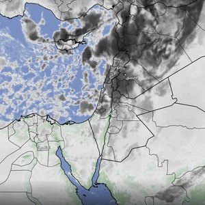 الأردن | منخفض الخير يدفع بكميات كبيرة من السحب المحملة بالأمطار الغزيرة البَرَد نحو شمال ووسط المملكة الساعات القادمة