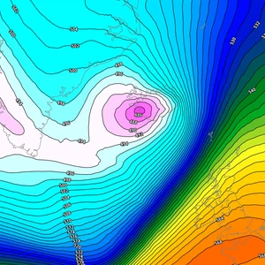 Les fluctuations de pression au-dessus du vortex polaire provoquent la descente d'une masse d'air polaire vers l'Islande et les pays voisins.