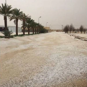 بالصور: البرد يكسو عددا من مناطق المملكة 