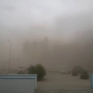 عاصفة رملية في منطقة القطرانة الصورة عبر أحمد الأطرم