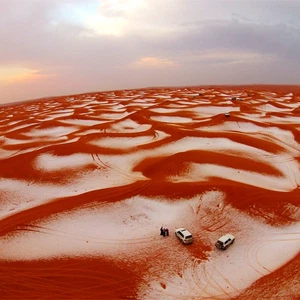 تصوير جوي للعاصفة البردية غرب الزلفي