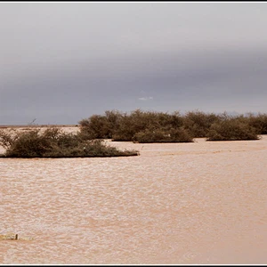 أمطار رفحاء حولت المنطقة الى نهر كبير 