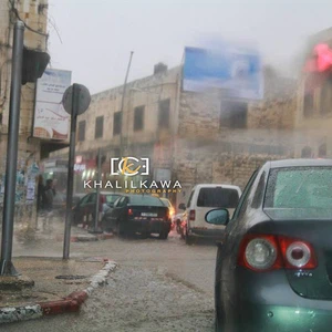  بالصور: الأمطار تتساقط بغزارة على أراضي نابلس