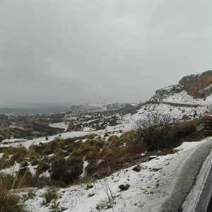 بالصور.. فيضانات وثلوج غرب الجزائر