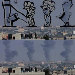 بالصور: فنانة غزّاوية تحوّل مشاهد القصف إلى لوحات حيّة نابضة بالإبداع