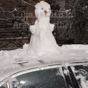 بالصور || هكذا عبر بعض الاشخاص عن فرحتهم بالثلوج بصنع رجل الثلج (Snowman) 