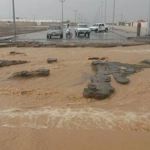 صور كارثية من أمطار املج عصر الجمعة 