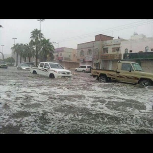 صور كارثية من أمطار املج عصر الجمعة 