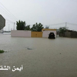 صور كارثية من أمطار املج عصر الجمعة 