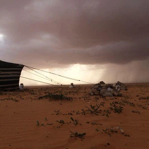 عاصفة بردية اثرت على الروسان