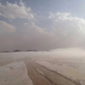  صور البردية القوية التي ضربت مركز انبوان جنوب غرب حائل عصر السبت