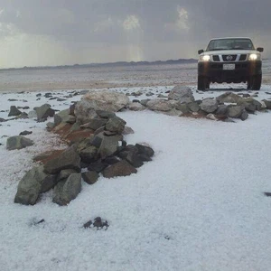  صور البردية القوية التي ضربت مركز انبوان جنوب غرب حائل عصر السبت