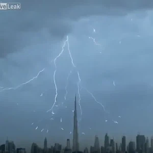 صاعقة دبي تُدهش العالم بشكلها النادر 