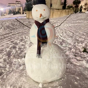 بالصور || هكذا عبر بعض الاشخاص عن فرحتهم بالثلوج بصنع رجل الثلج (Snowman) 