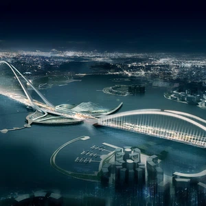 بالصور: أكبر جسر مقوس بالعالم في دبي 