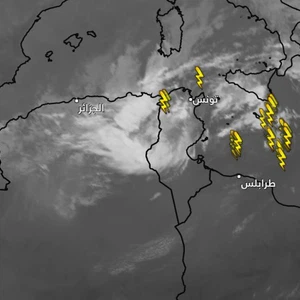 الجزائر الساعة 4:10  مساءً | أمطار غزيرة مصحوبة بحدوث الرعد وتساقط البرد تشمل عدة مناطق