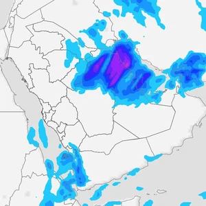 Very cold winds reach Riyadh and the Eastern Province today (significant drop in temperature and rain)