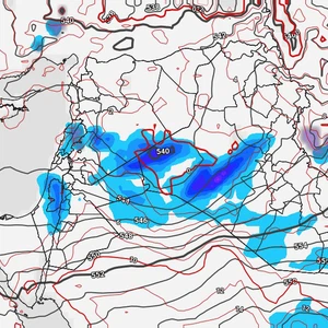 Averses de neige dans l'ouest de Rutba dimanche matin et conditions météorologiques instables dimanche dans de nombreuses régions