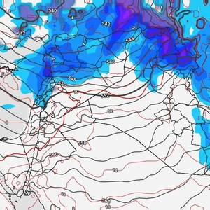 Un système de basse pression affecte la Syrie et le Liban, provoquant de fortes pluies et de la neige sur les hauts sommets montagneux.