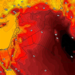 Iraq | The effect of the very hot air mass intensified on Tuesday, with the activity of dusty winds