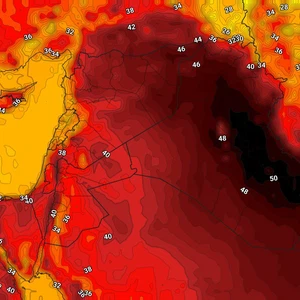 50 degrees Celsius in eastern Syria and large temperature differences ...