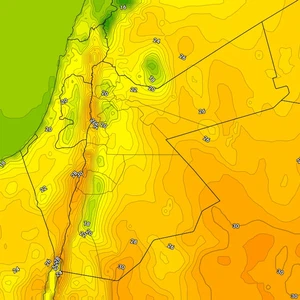 Jordan | A slight decrease in the temperatures measured on Wednesday, and the effect of the southeast winds has decreased