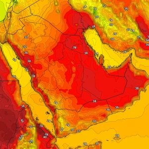 Kuwait | The hot air mass intensified Monday, and temperatures approached the end of the thirties