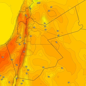 Jordan: Temperatures are 8 degrees Celsius warmer than usual. What will the maximum temperature be?