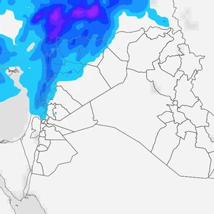 منخفض جوي شتوي يجلب الأمطار الغزيرة والرياح القوية إلى سوريا ولبنان غدًا