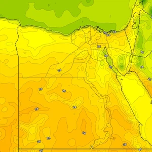 تتاثر مصر بتيارات هوائية ادفا من المعتاد واقتراب درجات الخرارة من منتصف ال20 شمال البلاد