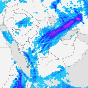 Details of a rainy weather system affecting Saudi Arabia, including Riyadh