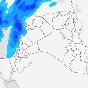 A low-pressure system centered over Turkish territory is bringing heavy rain to western Syria and Lebanon.