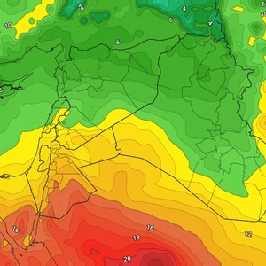 Jordan: Stable weather expected on Tuesday, preceded by several chances of rain, God willing.