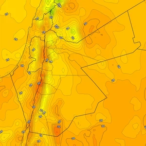 Jordan | Monday's maximum temperatures may be the lowest in nearly 90 days in the capital Amman