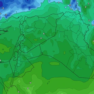 النشرة الأسبوعية للكويت | كتلة هوائية دافئة الإثنين في مقدمة لتيارات هوائية باردة نسبياً ورطبة تندفع نحو الدولة إعتباراً من الثلاثاء مع استمرار فرص الأمطار 
