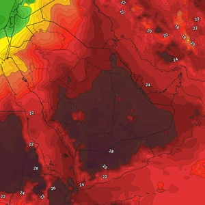 الكويت | تعمق لمُنخفض البحر الأحمر واشتداد وطأة الحر مع الأيام الأخيرة من الشهر