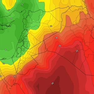 Irak | Une extension inactive de la dépression de la mer Rouge associée à une masse d'air relativement chaud et sec