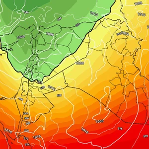 منخفض جوي يؤثر على بلاد الشام وشمال مصر نهاية الأسبوع يجلب الأمطار الغزيرة والرياح القوية والثلوج لمرتفعات سوريا ولبنان