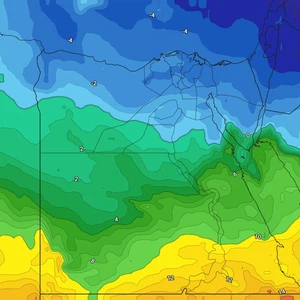 Very cold polar winds will reach Egypt starting Saturday, causing a drop in temperatures and strong winds.