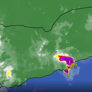 Yémen - mise à jour à 21h40 | Nuages orageux affectant différentes zones et poursuite de l'activité orageuse au cours des prochaines heures