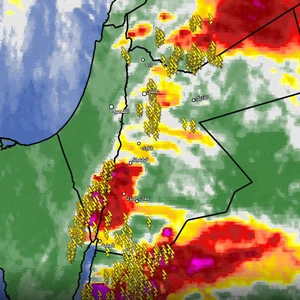Bulletin météo : Orages sur le sud de la vallée du Jourdain et une importante tempête de poussière affectant l&#39;autoroute du désert.