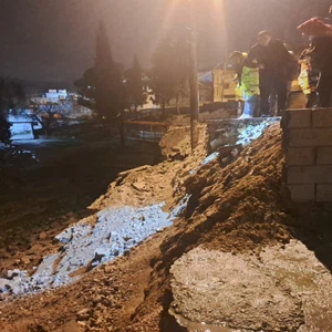 Jordan | A 30-meter-long cement wall collapsed in Suf, west of Jerash
