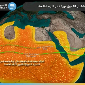 Thunderstorms expected in 10 Arab countries during the rest of August! 