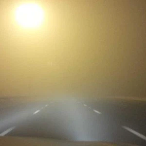 صورة اليوم: ضباب كثيف على طريق أبوظبي دبي فجر الأحد